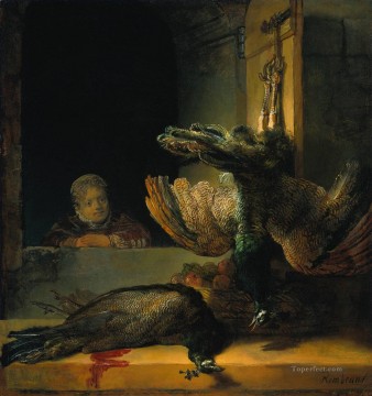  Rembrandt Oil Painting - Dead peacocks Rembrandt